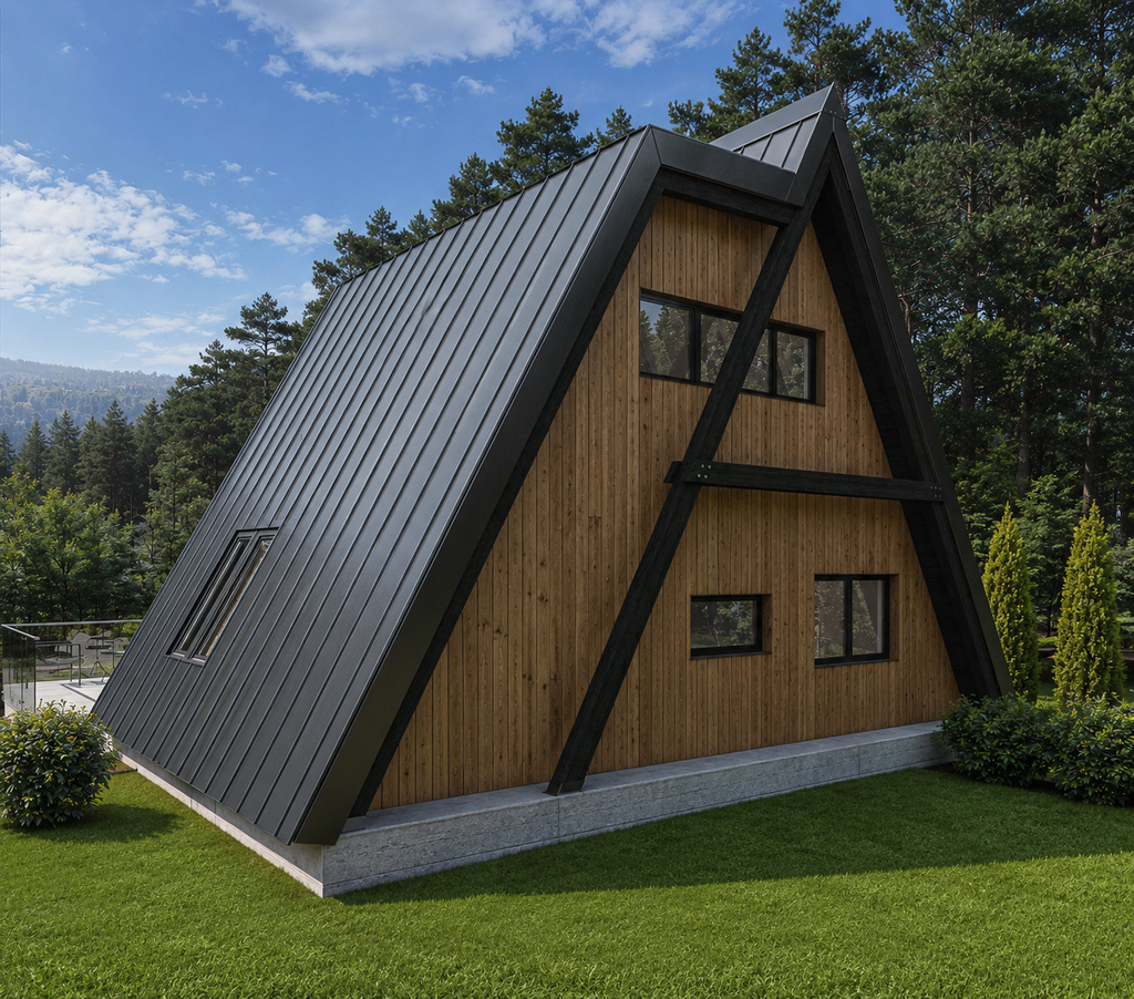 A-frame kuća na Zlatiboru – bočna i zadnja fasada