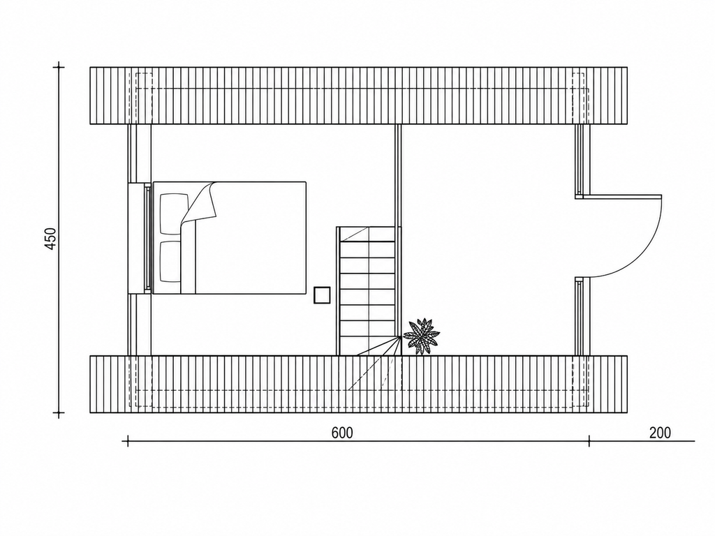 Osnova galerije A-frame vikend kuće Dobroselica