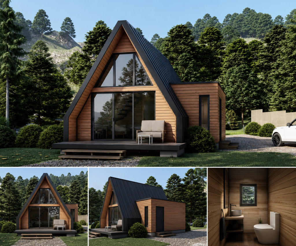 A-frame 38 m² u turističkom kamp naselju Boljetinska dolina